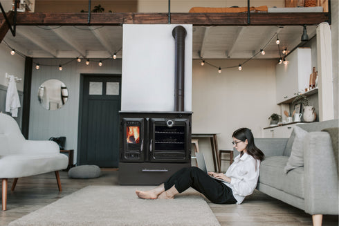 Multifunctional Wood Burning Cast Iron Stove with Oven Cooking Baking Heating Stove Suitable For Tiny House and Farm House