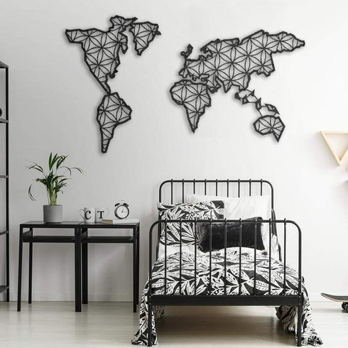 Liv - Metal World Map Wall Art