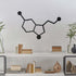 Serotonin Metal Wall Art Science Chemistry Happy Molecule Happiness Sign Biology Lab Art Minimal Monochrome Décor Scientist Gift