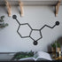 Serotonin Metal Wall Art Science Chemistry Happy Molecule Happiness Sign Biology Lab Art Minimal Monochrome Décor Scientist Gift