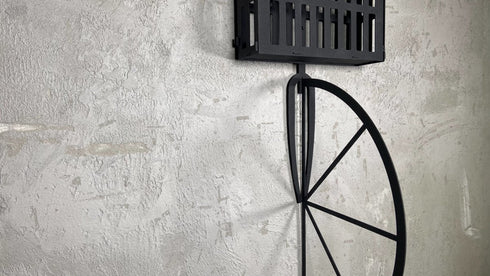 3D Bicycle Metal Wall Art Realistic Black Retro Rustic Bicycle Sculpture Cyclist Athlete Decoration Monochrome Minimal Man Cave Entryway Art